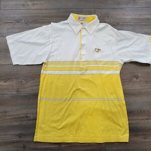Slazenger White and Yellow Striped Polo Shirt